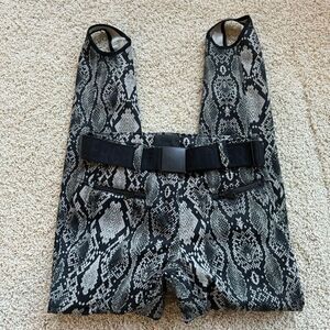 Goldbergh Skin Belted Snake-print Slim-leg Stirrup Ski Pants Animal print 10